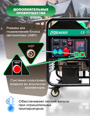 Дизельная электростанция ADG-ENERGY ADG16000XE-3 12 кВт Открытый вариант исполнения 8
